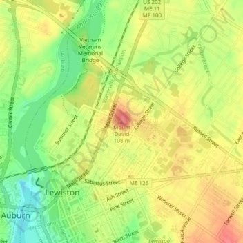 Mount David topographic map, elevation, terrain