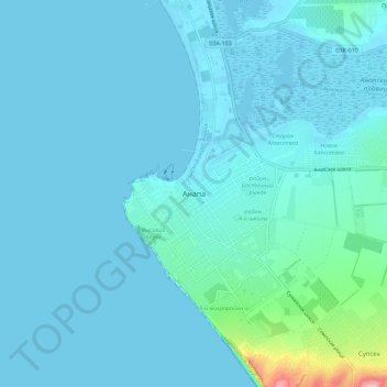 Anapa topographic map, elevation, terrain