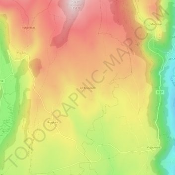 Le Bousquet topographic map, elevation, terrain