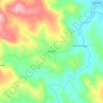 Arrecife topographic map, elevation, terrain