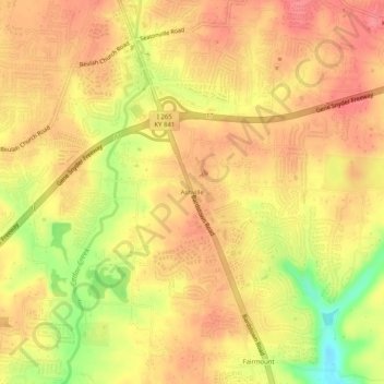 Ashville topographic map, elevation, terrain