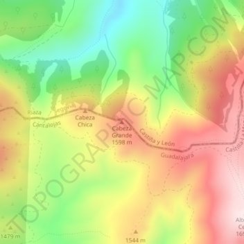 Cabeza Grande topographic map, elevation, terrain