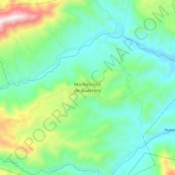 Montecristo de Guerrero topographic map, elevation, terrain