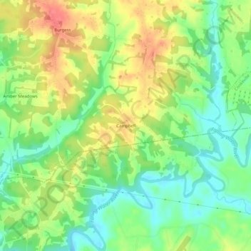 Campbell topographic map, elevation, terrain