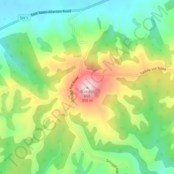 Scroggs Hill topographic map, elevation, terrain