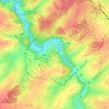Lucenay topographic map, elevation, terrain