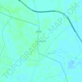 Kasimabad topographic map, elevation, terrain