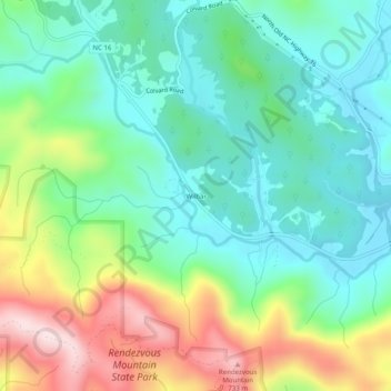 Wilbar topographic map, elevation, terrain