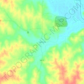 New Point topographic map, elevation, terrain