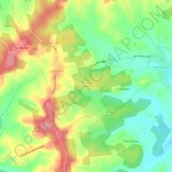 Rivière topographic map, elevation, terrain