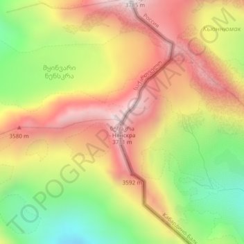 Nenskra topographic map, elevation, terrain