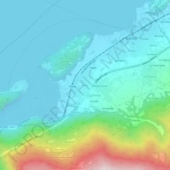 Corte topographic map, elevation, terrain