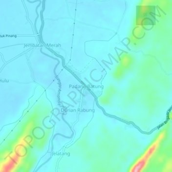 Padang Batung topographic map, elevation, terrain
