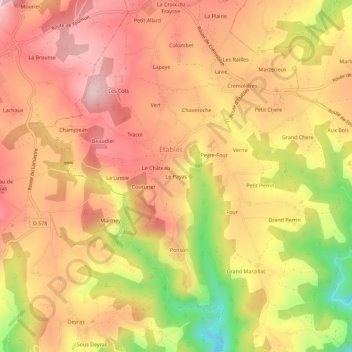 Le Payas topographic map, elevation, terrain