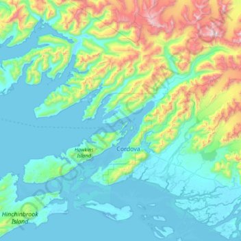 Channel Islands topographic map, elevation, terrain