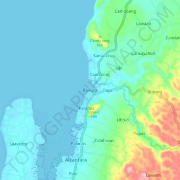 Ronda topographic map, elevation, terrain