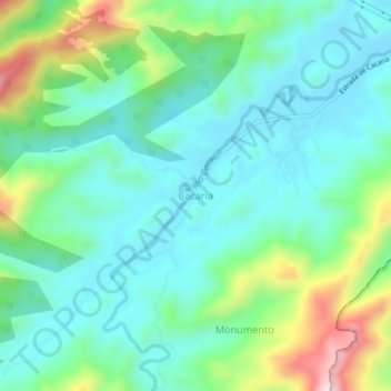 Cacaria topographic map, elevation, terrain