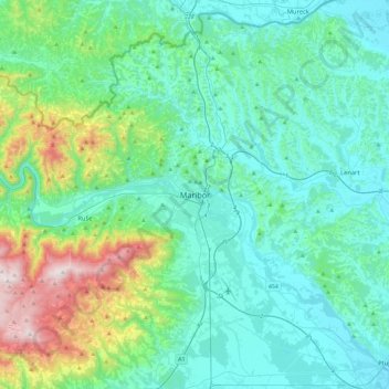 Maribor topographic map, elevation, terrain