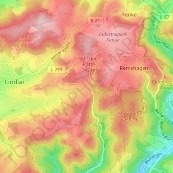 Eichholz topographic map, elevation, terrain