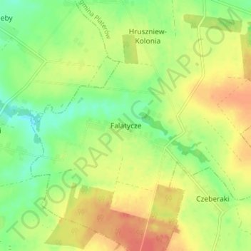 Falatycze topographic map, elevation, terrain