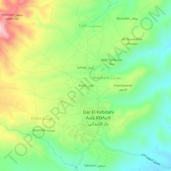 Ifrane افران topographic map, elevation, terrain