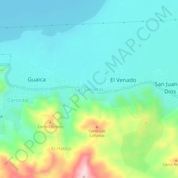Las Cañadas topographic map, elevation, terrain