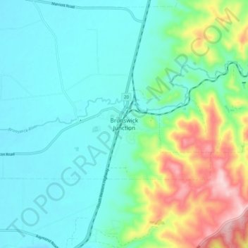 Brunswick Junction topographic map, elevation, terrain