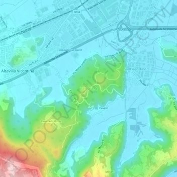 Valmarana topographic map, elevation, terrain