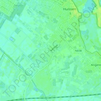 Bergerden topographic map, elevation, terrain