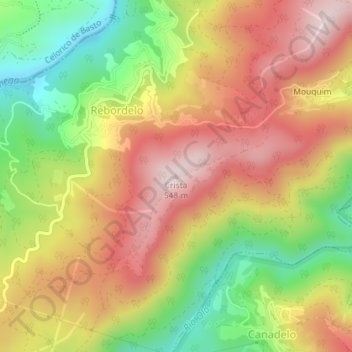 Crista topographic map, elevation, terrain