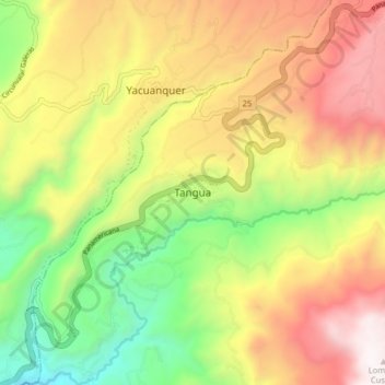 Tangua topographic map, elevation, terrain