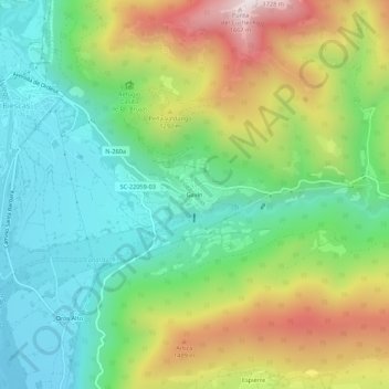 Gavín topographic map, elevation, terrain