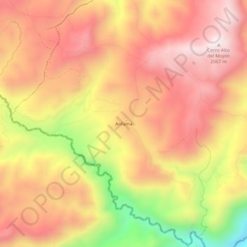 Anfama topographic map, elevation, terrain