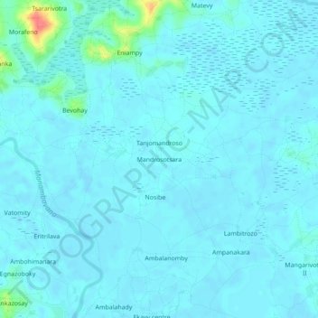 Mandrosotsara topographic map, elevation, terrain