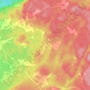 Laggen topographic map, elevation, terrain