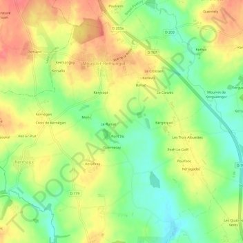 Malabri topographic map, elevation, terrain