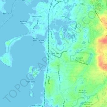Monument Beach topographic map, elevation, terrain