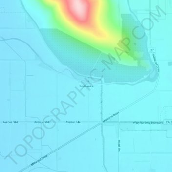 Redbanks topographic map, elevation, terrain