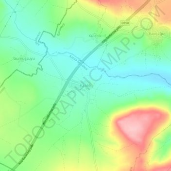 Kazıklı topographic map, elevation, terrain