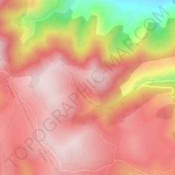 Bayone topographic map, elevation, terrain