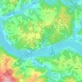 Esposade topographic map, elevation, terrain