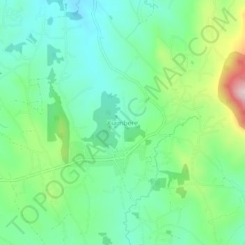 Kiambere topographic map, elevation, terrain
