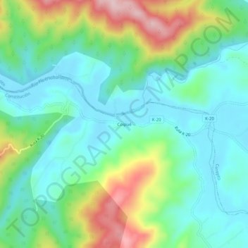 Coipué topographic map, elevation, terrain