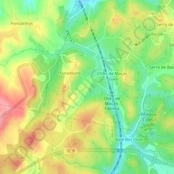 Alqueive topographic map, elevation, terrain