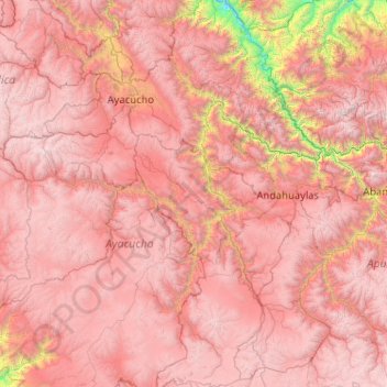 Vilcas Huaman topographic map, elevation, terrain