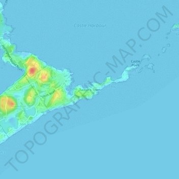 Tucker's Town topographic map, elevation, terrain