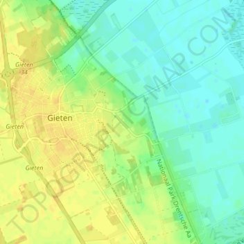 Bonnen topographic map, elevation, terrain