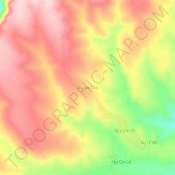 Ng'Ombe topographic map, elevation, terrain