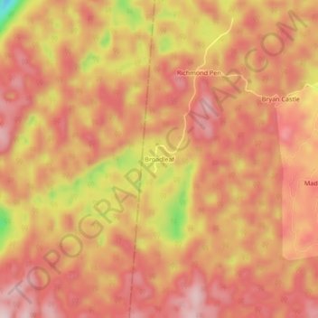 Broadleaf topographic map, elevation, terrain