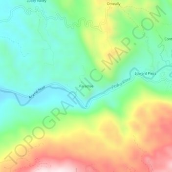 Paradise topographic map, elevation, terrain